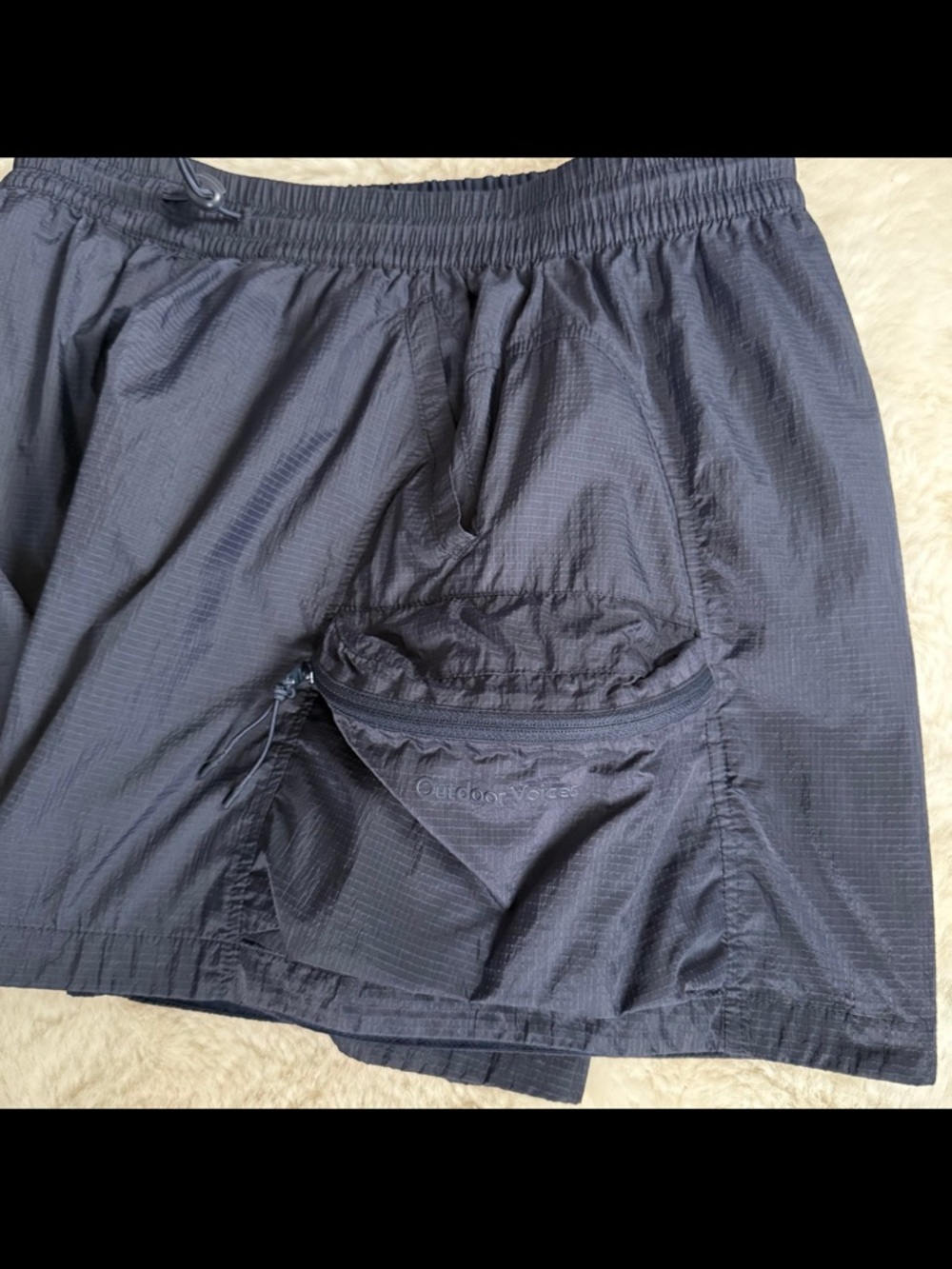 Outdoor Voices Windbreaker Shorts Betta Blue Navy Medium - Picture 6 of 7